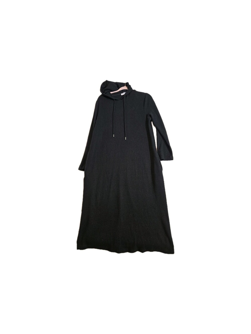 Cloth By Design Black Waffle Knit Hooded Sweater Dress Sz L Lagonlook Goth Punk